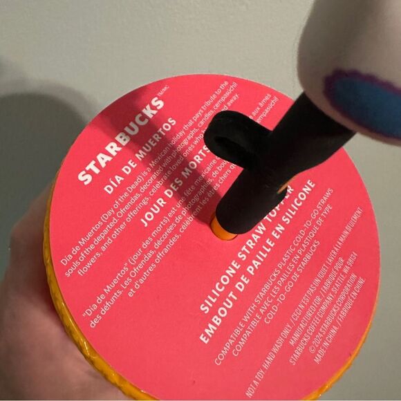 Starbucks Halloween 2024 Dia De Muertos gem pattern ombré Tumbler skull topper - Picture 5 of 7